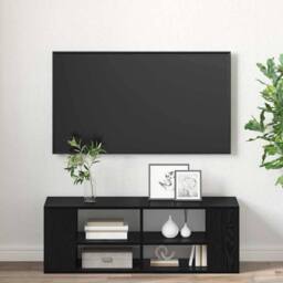 Berkfield Home TV Cabinet Black oak 102 x 35 x 35 cm Engineered wood - thumbnail 4