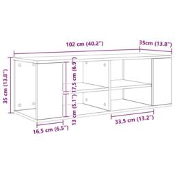 Berkfield Home TV Cabinet Black oak 102 x 35 x 35 cm Engineered wood - thumbnail 7