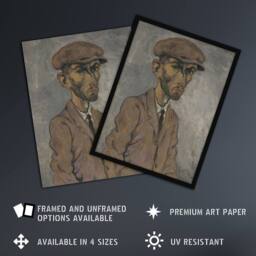 Artery8 Artists Self Portrait Arnold Weisz Kubincan Framed Wall Art Print in Grey - Size: A4 - thumbnail 2