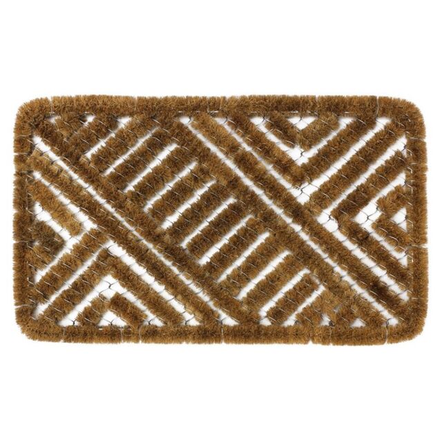 JVL Boston Scraper Door Mat, 39x59cm in Brown - Size: 40 cm x 60 cm