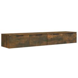 Berkfield Home Wall Cabinets 2 pcs Smoked Oak 68x30x20 cm Engineered Wood in Brown - Size: 68 x 30 x 20 cm - thumbnail 2