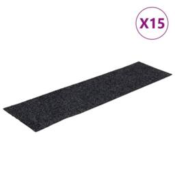 Berkfield Home Self-adhesive Stair Mats Rectangular 15 pcs 76x20 cm Grey - Size: Medium - thumbnail 2