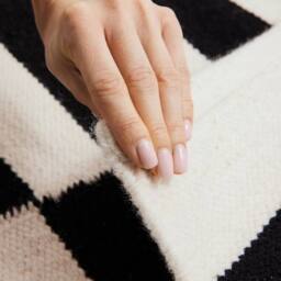 THE RUGS Donna Handwoven Wool Rug Black & White Striped Reversible Living Room - Size: 160 cm x 230 cm - thumbnail 3