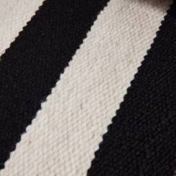 THE RUGS Donna Handwoven Wool Rug Black & White Striped Reversible Living Room - Size: 160 cm x 230 cm - thumbnail 2