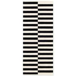 THE RUGS Donna Handwoven Wool Rug Black & White Striped Reversible Living Room - Size: 160 cm x 230 cm - thumbnail 8