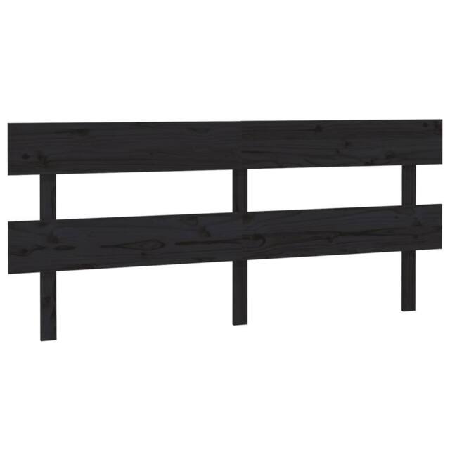 Berkfield Home Bed Headboard Black 184x3x81 cm Solid Wood Pine - Size: 184 x 3 x 81 cm - image 1