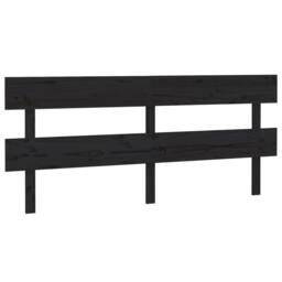 Berkfield Home Bed Headboard Black 184x3x81 cm Solid Wood Pine - Size: 184 x 3 x 81 cm - thumbnail 1