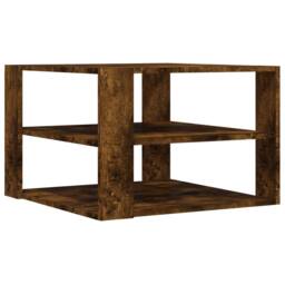 Berkfield Home Coffee Table Smoked Oak 59.5x59.5x40 cm Engineered Wood in Brown - thumbnail 5