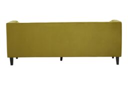Orsina Refined 3 Seat Grey Velvet Sofa, Velvet Upholstered Mid Century Sofa, Contemporary Sofa For Livingroom in Green - thumbnail 2