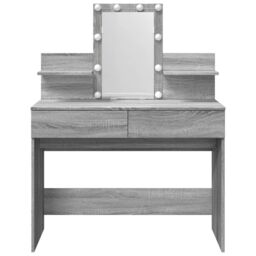 Berkfield Home Dressing Table with LED Grey Sonoma 100x40x130 cm - Size: 100 x 40 x 130 cm - thumbnail 5