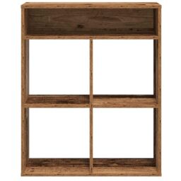 Berkfield Home Book Cabinet Old Wood 66x31x80 cm Engineered Wood in Brown - Size: 66 x 31 x 80 cm - thumbnail 4