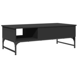 Berkfield Home Coffee Table Black 100x50x35 cm Engineered Wood & Metal - Size: 100 x 50 x 35 cm - thumbnail 2
