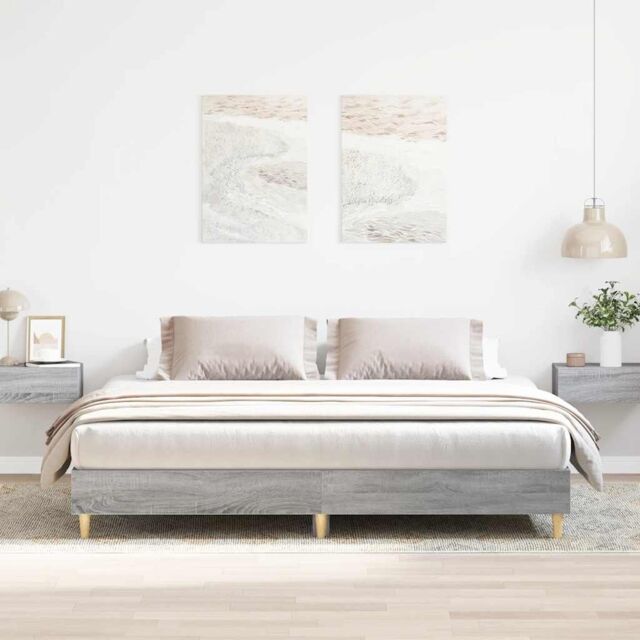 Berkfield Home Bed Frame without Mattress Grey Sonoma 180x200cm Engineered Wood - Size: Super King - image 1