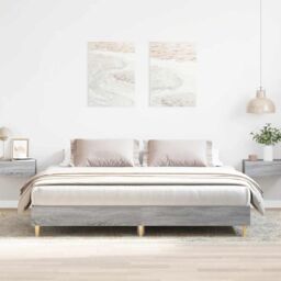 Berkfield Home Bed Frame without Mattress Grey Sonoma 180x200cm Engineered Wood - Size: Super King - thumbnail 1