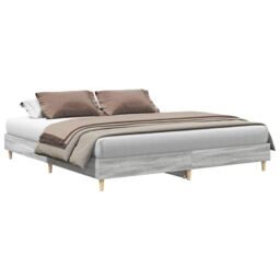 Berkfield Home Bed Frame without Mattress Grey Sonoma 180x200cm Engineered Wood - Size: Super King - thumbnail 2