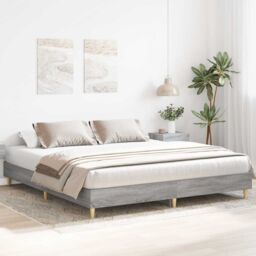Berkfield Home Bed Frame without Mattress Grey Sonoma 180x200cm Engineered Wood - Size: Super King - thumbnail 3