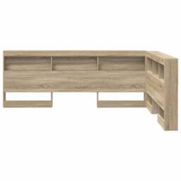 Berkfield Home Storage Headboard with Shelf Sonoma oak 135 cm Engineered wood in Light Tan - thumbnail 6