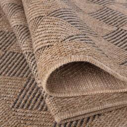 THE RUGS Jute Look Diamond Design Outdoor Rug Dark Grey Patio Nature 5300DG in Beige - Size: 240 cm x 340 cm - thumbnail 4