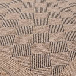 THE RUGS Jute Look Diamond Design Outdoor Rug Dark Grey Patio Nature 5300DG in Beige - Size: 240 cm x 340 cm - thumbnail 3