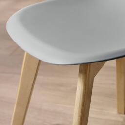 Cheshire Alderley Premium Grey Plastic Dining Chairs with Wooden Legs -Set of 2 - thumbnail 6