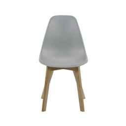 Cheshire Alderley Premium Grey Plastic Dining Chairs with Wooden Legs -Set of 2 - thumbnail 3