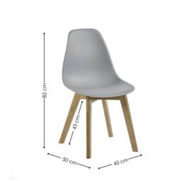 Cheshire Alderley Premium Grey Plastic Dining Chairs with Wooden Legs -Set of 2 - thumbnail 7