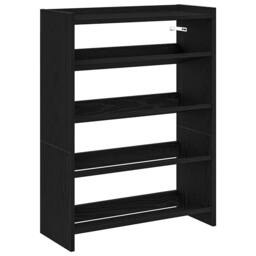 Berkfield Home Shoe Rack Black 60x25x81 cm Engineered Wood - Size: 60 x 25 x 81 cm - thumbnail 1