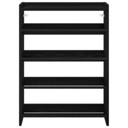 Berkfield Home Shoe Rack Black 60x25x81 cm Engineered Wood - Size: 60 x 25 x 81 cm - thumbnail 4