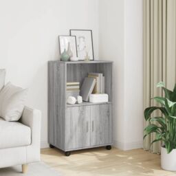 Berkfield Home Rolling¬†Cabinet Grey sonoma 55x40x91 cm Engineered Wood - Size: 55 x 40 x 91 cm - thumbnail 1