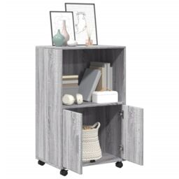 Berkfield Home Rolling¬†Cabinet Grey sonoma 55x40x91 cm Engineered Wood - Size: 55 x 40 x 91 cm - thumbnail 3