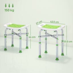 STILVORA Adjustable Shower Stool with Padded Seat Green - thumbnail 4