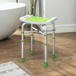 STILVORA Adjustable Shower Stool with Padded Seat Green - thumbnail 2