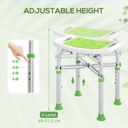 STILVORA Adjustable Shower Stool with Padded Seat Green - thumbnail 8