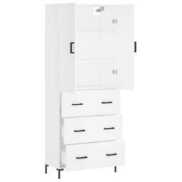 Berkfield Home Highboard White 69.5x34x180 cm Engineered Wood - thumbnail 4
