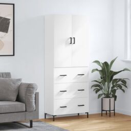 Berkfield Home Highboard White 69.5x34x180 cm Engineered Wood - thumbnail 1