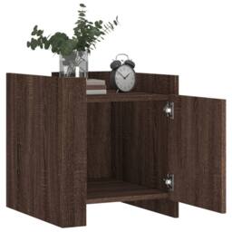 Berkfield Home Decorative Bedside Cabinet Brown Oak 45x50x50 cm Engineered Wood - Size: 45 x 50 x 50 cm - thumbnail 1