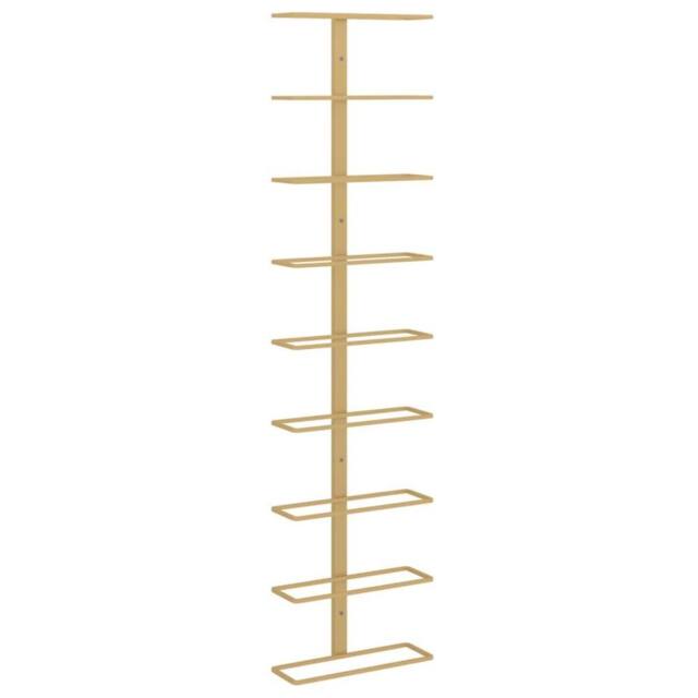 Berkfield Home Wall-mounted Wine Rack for 9 Bottles Gold Iron - image 1
