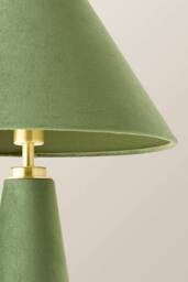 ValueLights Martha Conical Lamp Shade Velvet Boucle Fabric Table Lamp with Bulb in Light Green - thumbnail 4
