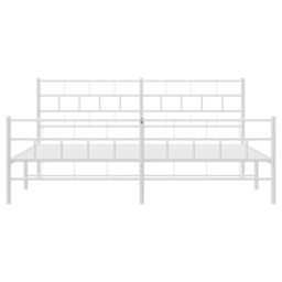 Berkfield Home Metal Bed Frame with Headboard & Footboard White 200x200 cm - thumbnail 5