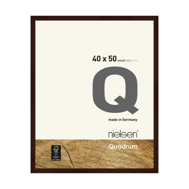 nielsen Quadrum 40 x 50cm Wooden Picture Frame With Protective Glass Front in Dark Brown - Size: 40 x 50 cm - image 1