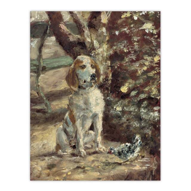 "Artery8 The Artists Dog Fleche Vintage Wall Art Print Toulouse Lautrec in Brown - Size: W12"" x H16""" - image 1