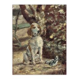 "Artery8 The Artists Dog Fleche Vintage Wall Art Print Toulouse Lautrec in Brown - Size: W12"" x H16""" - thumbnail 1