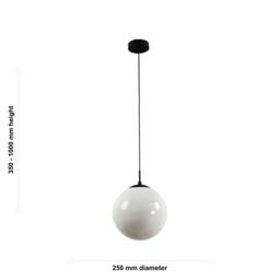 First Choice Lighting Set of 2 Grosvenor - Black Pendant Lights with Glass Globes - thumbnail 9