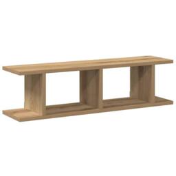 Berkfield Home Durable Wall Shelves 2 pcs Artisan Oak 75x18x20 cm Engineered Wood in Brown - Size: 75 x 18 x 20 cm - thumbnail 4