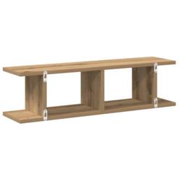 Berkfield Home Durable Wall Shelves 2 pcs Artisan Oak 75x18x20 cm Engineered Wood in Brown - Size: 75 x 18 x 20 cm - thumbnail 7