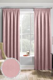 Enhanced Living 'Matrix' Blush - Tape Top Thermal Noise Reducing Dim Out Curtains - Pair in Pink - Size: 229 cm width x 229 cm drop