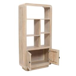 Wyld Haus Arizona Natural Mango Wood Display Cabinet with 2 Slatted Doors in Brown - thumbnail 4