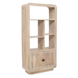 Wyld Haus Arizona Natural Mango Wood Display Cabinet with 2 Slatted Doors in Brown - thumbnail 5
