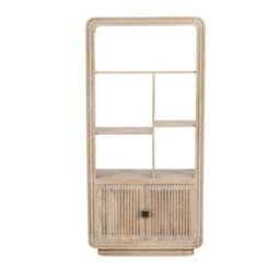 Wyld Haus Arizona Natural Mango Wood Display Cabinet with 2 Slatted Doors in Brown - thumbnail 3