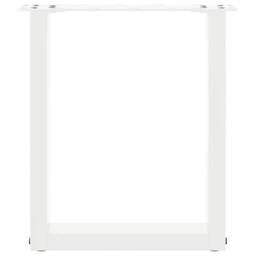 Berkfield Home Coffee Table Legs U-Shaped 2 pcs White 38x(42-43) cm Steel - thumbnail 5